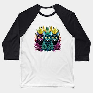 Bright new print, with two neon cats. Beautiful illustration. Baseball T-Shirt